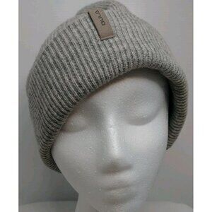 Bula Adult Unisex Wool Blend Gray Ribbed Knit Beanie Hat Cap Canada